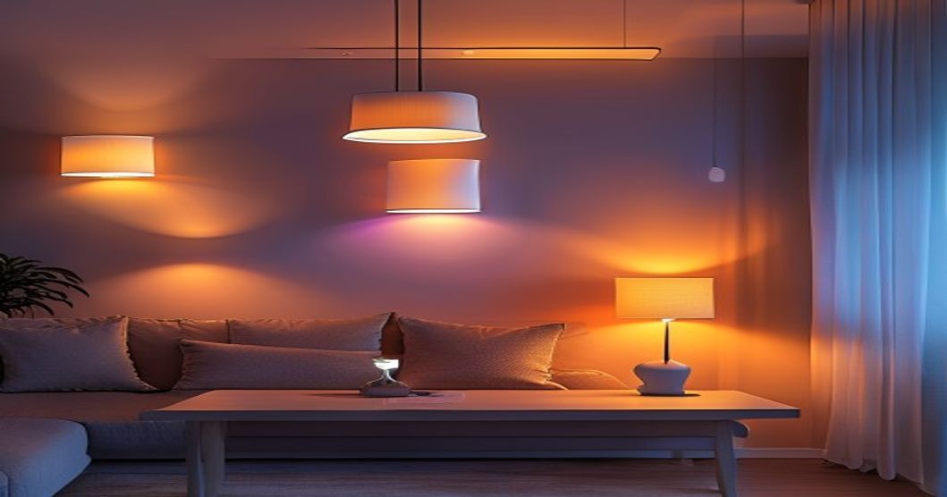 Best smart bulbs illuminating a modern home interior with adjustable color temperature and brightness settings